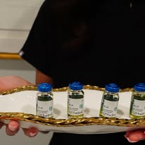 Tray of skincare vials